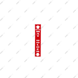 Autocollant rouge "MAT HOLDER"