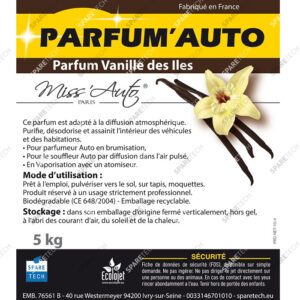 Parfum Auto Vanille, bidon de 5kg