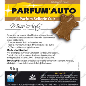 Parfum Auto Sellerie cuir, bidon de 5kg