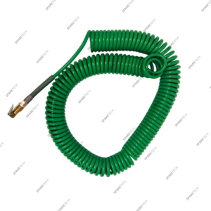 Tuyau rilsan spiralé vert 8x5mm,15m, avec embout de gonflage