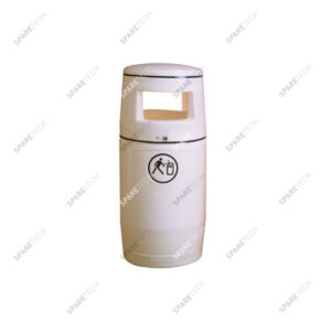 Poubelle PE blanche 90L. livrée sans seau intérieur RAL9003