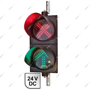 Coffret double croix rouge + flèche verte 50x25 D200mm 24VDC
